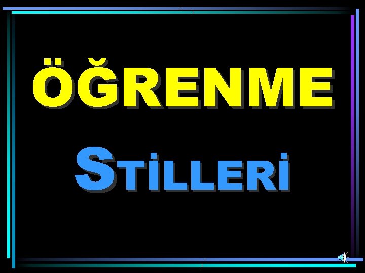 ÖĞRENME STİLLERİ 