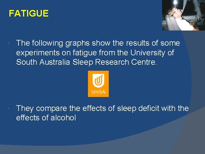 FATIGUE The following graphs show the results of some experiments on fatigue from the