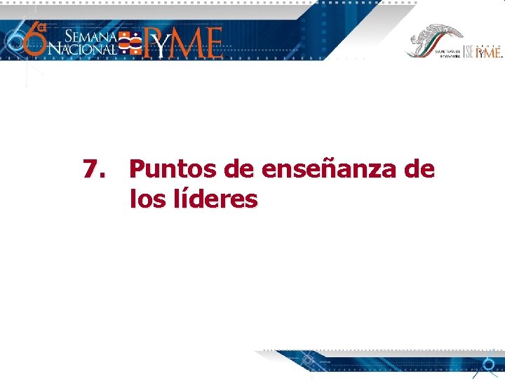 7. Puntos de enseñanza de los líderes 