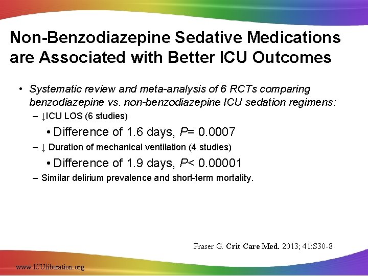 Non-Benzodiazepine Sedative Medications are Associated with Better ICU Outcomes • Systematic review and meta-analysis