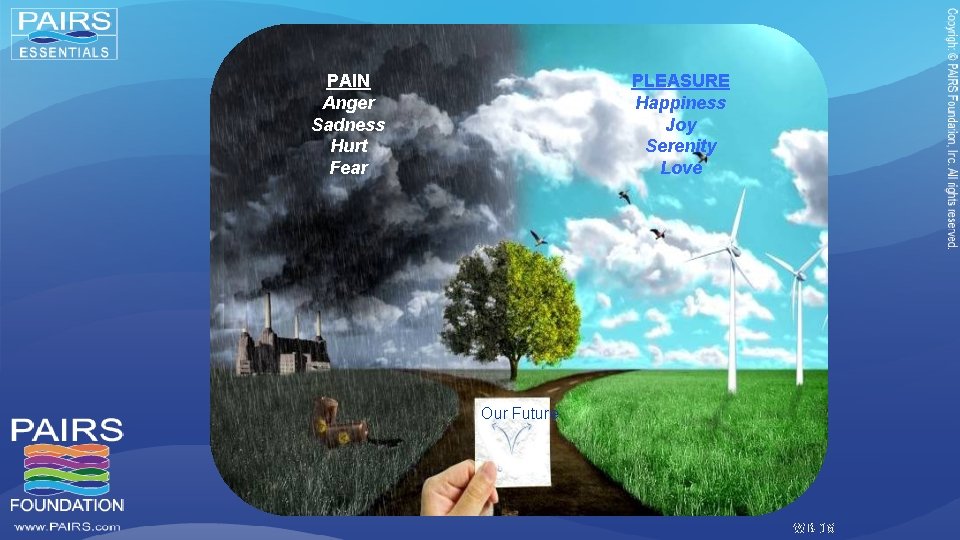 PAIN Anger Sadness Hurt Fear PLEASURE Happiness Joy Serenity Love Our Future WB-16 