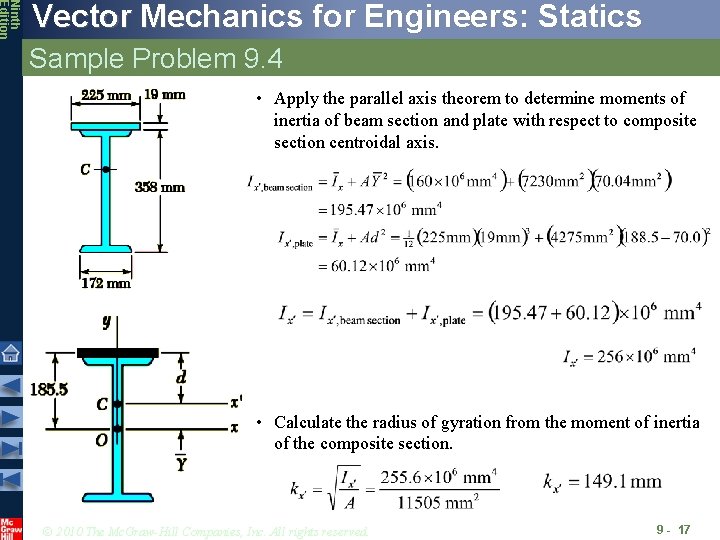 Ninth Edition Vector Mechanics for Engineers: Statics Sample Problem 9. 4 • Apply the