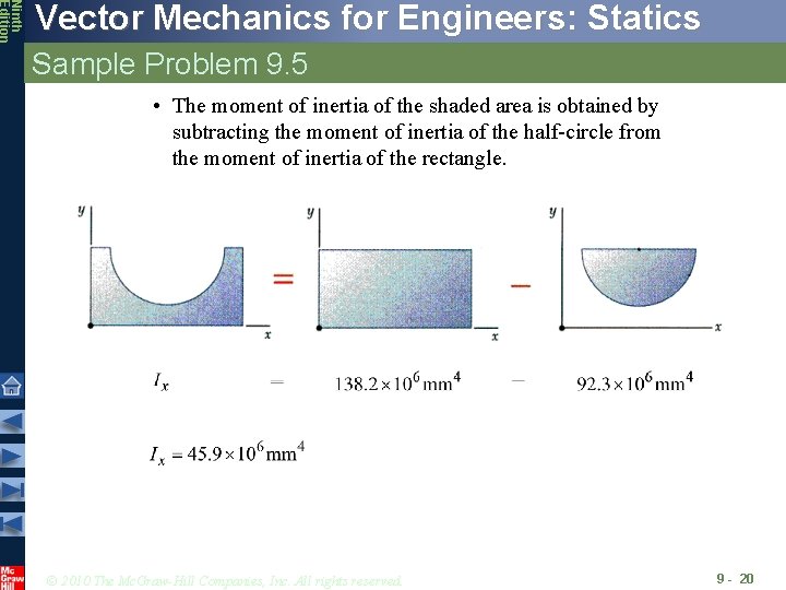 Ninth Edition Vector Mechanics for Engineers: Statics Sample Problem 9. 5 • The moment