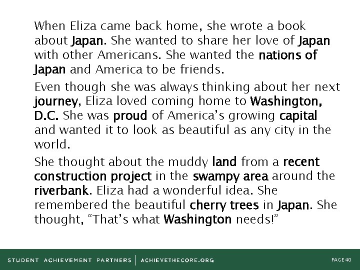 When Eliza came back home, she wrote a book about Japan. She wanted to