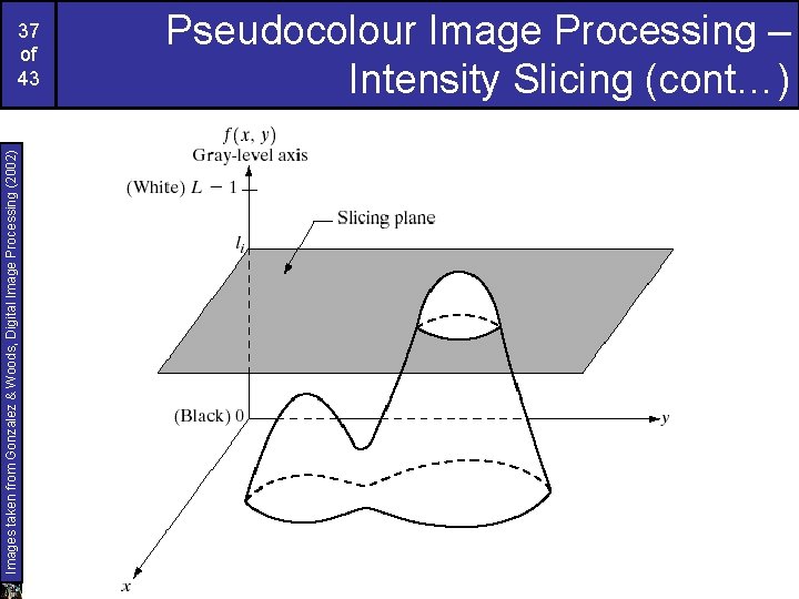 Images taken from Gonzalez & Woods, Digital Image Processing (2002) 37 of 43 Pseudocolour