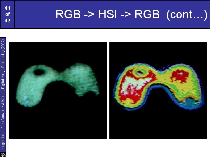 Images taken from Gonzalez & Woods, Digital Image Processing (2002) 41 of 43 RGB