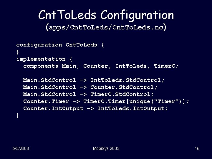 Cnt. To. Leds Configuration (apps/Cnt. To. Leds. nc) configuration Cnt. To. Leds { }