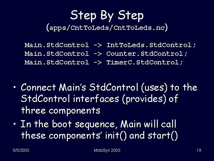 Step By Step (apps/Cnt. To. Leds. nc) Main. Std. Control -> Int. To. Leds.