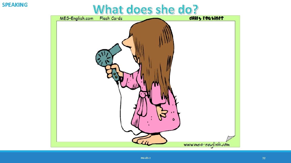 SPEAKING What does she do? INGLÉS 2 32 