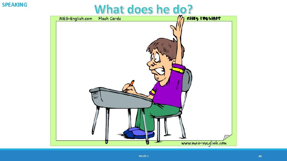 SPEAKING What does he do? INGLÉS 2 40 