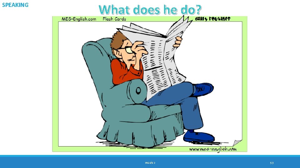 SPEAKING What does he do? INGLÉS 2 53 