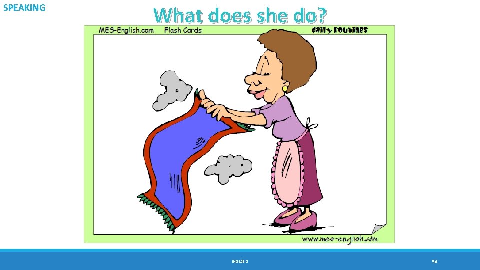 SPEAKING What does she do? INGLÉS 2 54 