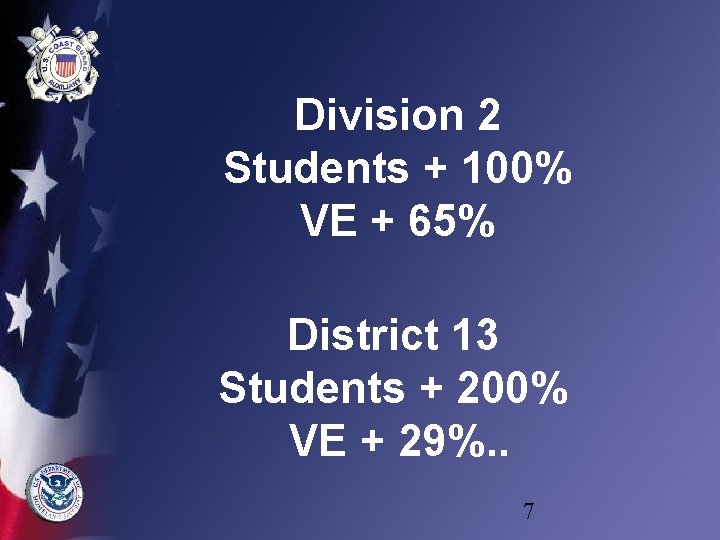 Division 2 Students + 100% VE + 65% District 13 Students + 200% VE