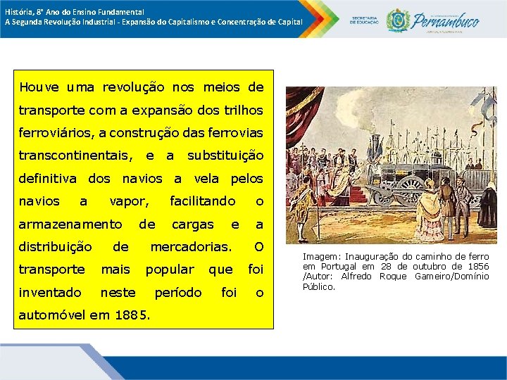 História, 8° Ano do Ensino Fundamental A Segunda Revolução Industrial - Expansão do Capitalismo