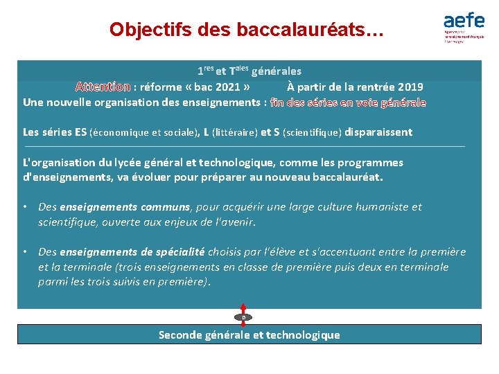 Objectifs des baccalauréats… 1 res et Tales générales Attention : réforme « bac 2021 Objectifs des baccalauréats… 1 res et Tales générales Attention : réforme « bac 2021