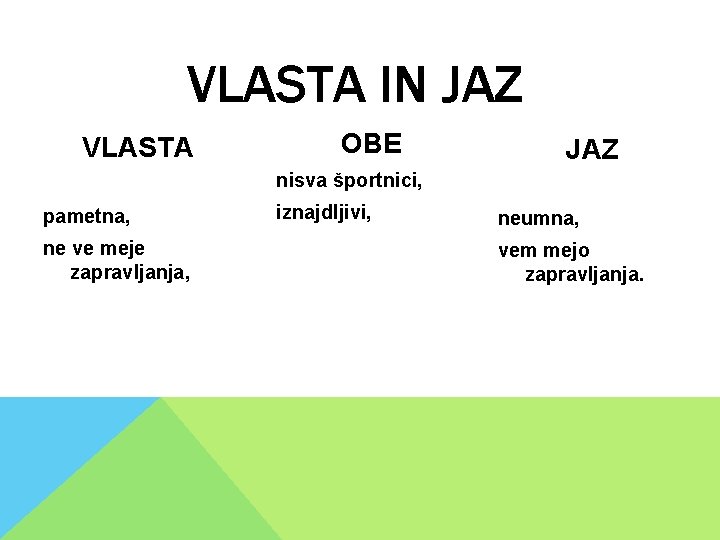VLASTA IN JAZ VLASTA OBE JAZ nisva športnici, pametna, ne ve meje zapravljanja, iznajdljivi, VLASTA IN JAZ VLASTA OBE JAZ nisva športnici, pametna, ne ve meje zapravljanja, iznajdljivi,