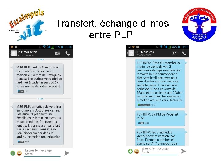  Transfert, échange d’infos entre PLP 