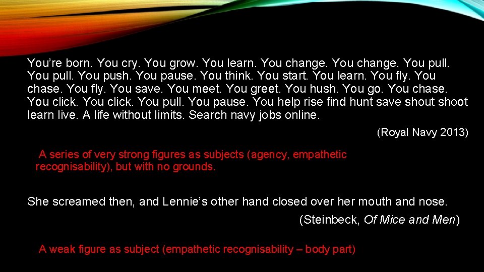 You’re born. You cry. You grow. You learn. You change. You pull. You push.