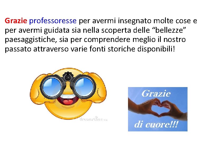 Grazie professoresse per avermi insegnato molte cose e per avermi guidata sia nella scoperta