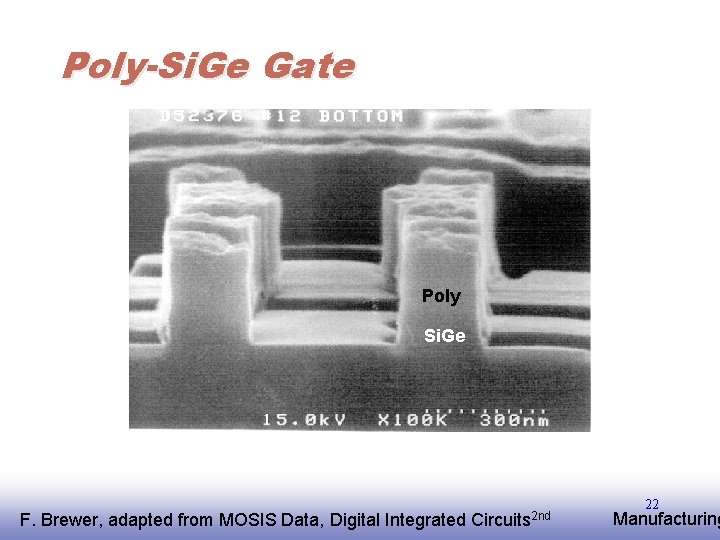 Poly-Si. Ge Gate Poly Si. Ge F. EE 141 Brewer, adapted from MOSIS Data,