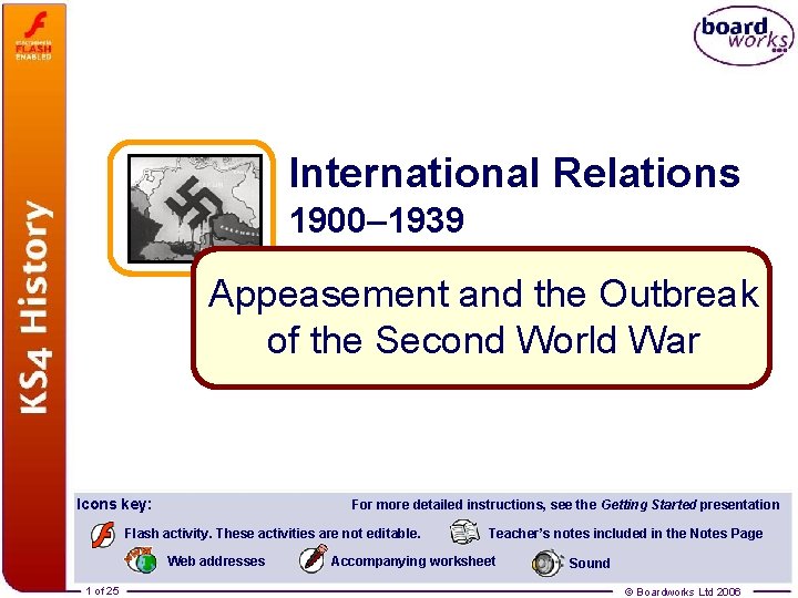 International Relations 1900– 1939 Appeasement and the Outbreak of the Second World War Icons