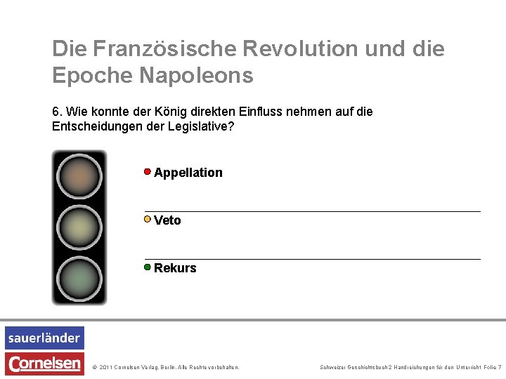 Die Französische Revolution und die Epoche Napoleons 6. Wie konnte der König direkten Einfluss