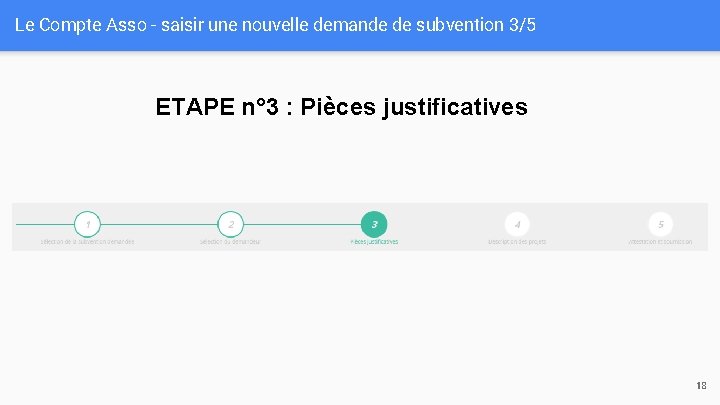 Le Compte Asso - saisir une nouvelle demande de subvention 3/5 ETAPE n° 3 Le Compte Asso - saisir une nouvelle demande de subvention 3/5 ETAPE n° 3