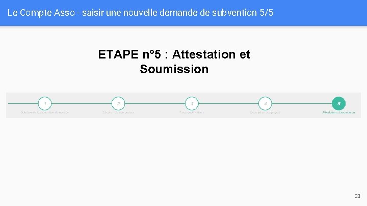 Le Compte Asso - saisir une nouvelle demande de subvention 5/5 ETAPE n° 5 Le Compte Asso - saisir une nouvelle demande de subvention 5/5 ETAPE n° 5