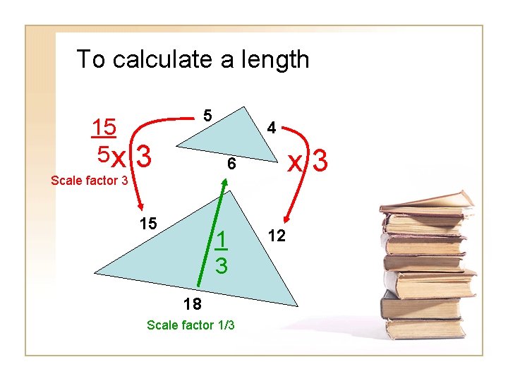 To calculate a length 15 5 x Scale factor 3 5 3 4 x