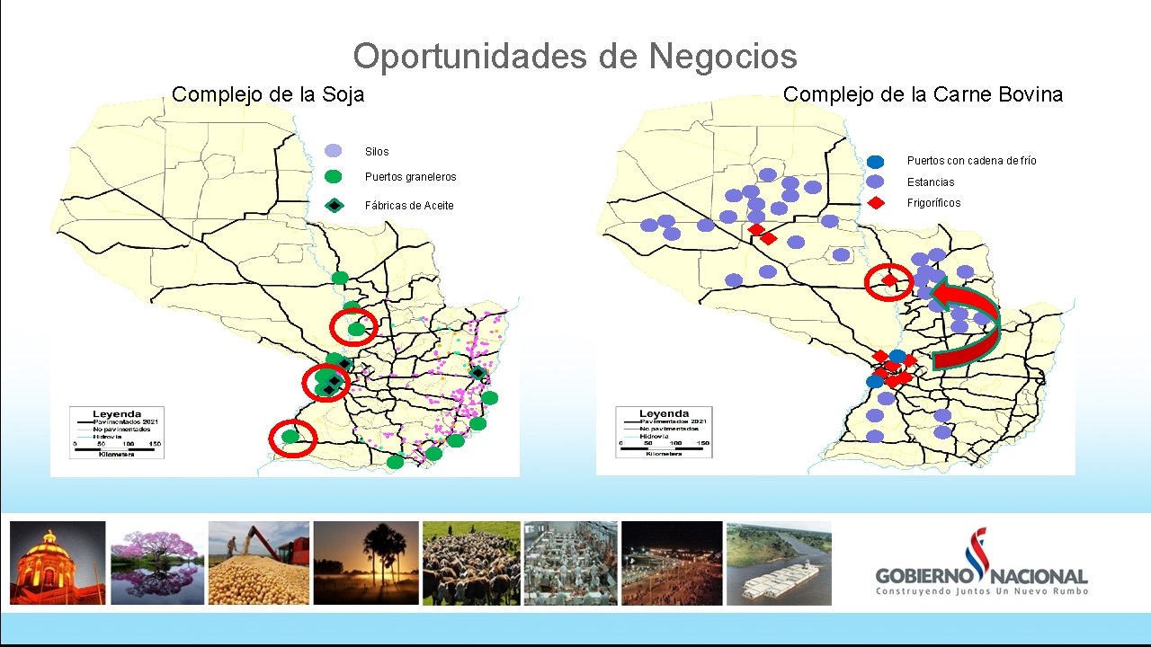 Oportunidades de Negocios Complejo de la Soja Silos Complejo de la Carne Bovina Puertos