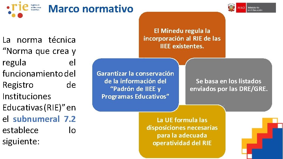 Marco normativo La norma técnica “Norma que crea y regula el funcionamiento del Registro