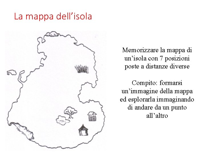La mappa dell’isola Memorizzare la mappa di un’isola con 7 posizioni poste a distanze La mappa dell’isola Memorizzare la mappa di un’isola con 7 posizioni poste a distanze