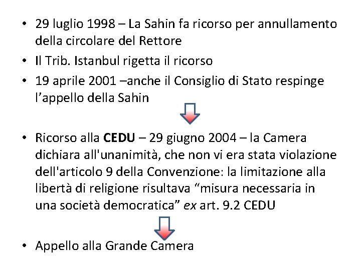  • 29 luglio 1998 – La Sahin fa ricorso per annullamento della circolare