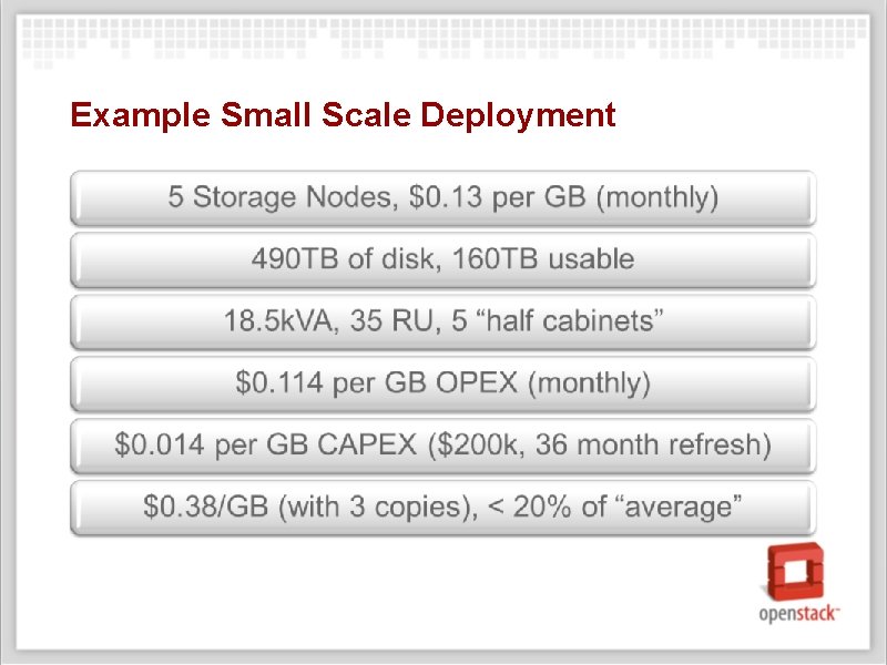 Example Small Scale Deployment 