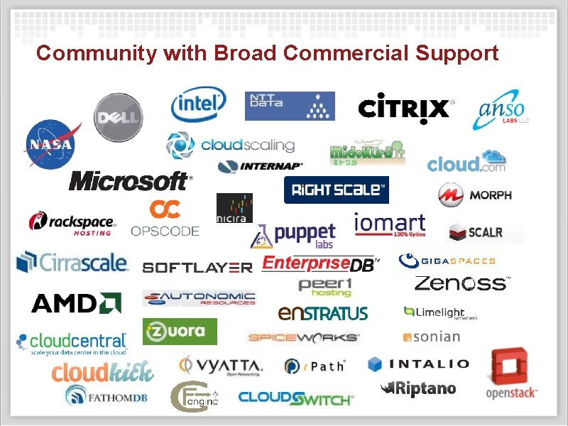 Community with Broad Commercial Support 