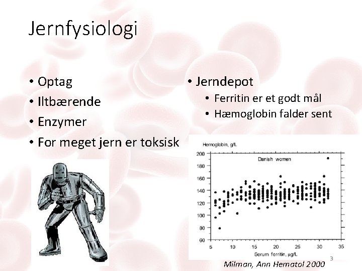 Jernfysiologi • Optag • Jerndepot • Ferritin er et godt mål • Iltbærende •