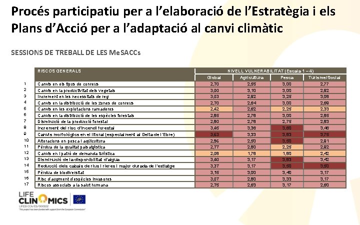 Procés participatiu per a l’elaboració de l’Estratègia i els Plans d’Acció per a l’adaptació