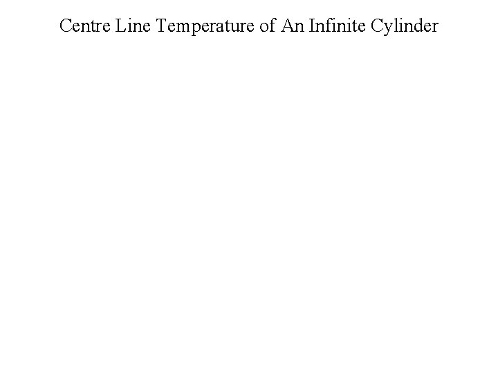 Centre Line Temperature of An Infinite Cylinder 