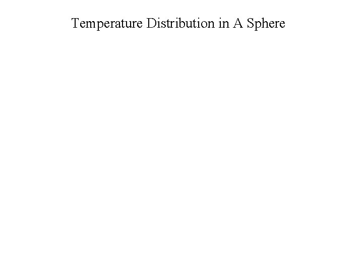 Temperature Distribution in A Sphere 