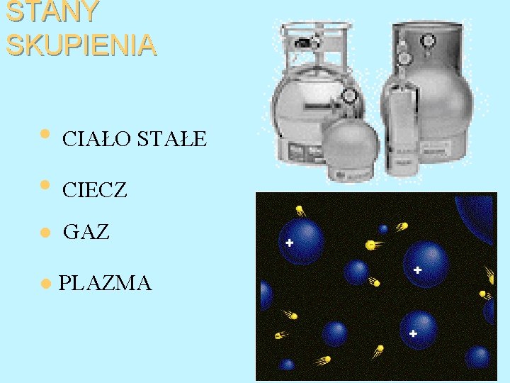 STANY SKUPIENIA • CIAŁO STAŁE • CIECZ l GAZ l PLAZMA 