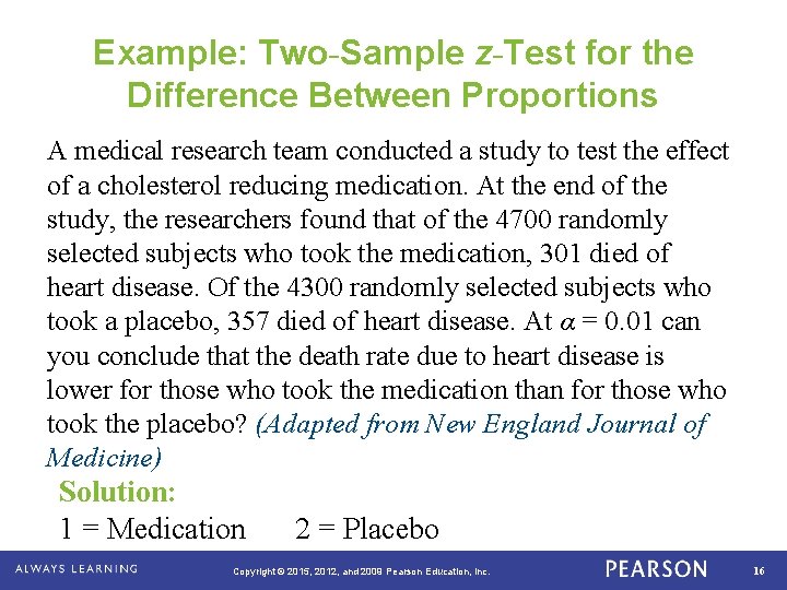 Chapter 8 Hypothesis Testing with Two Samples Copyright