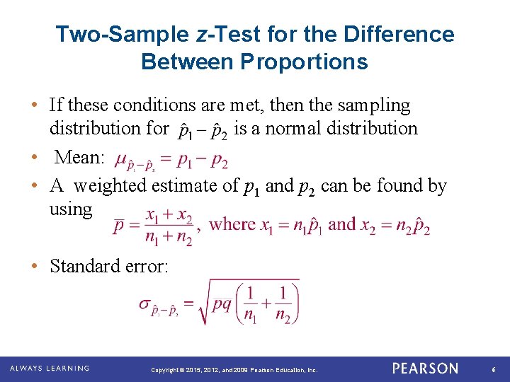 Chapter 8 Hypothesis Testing with Two Samples Copyright