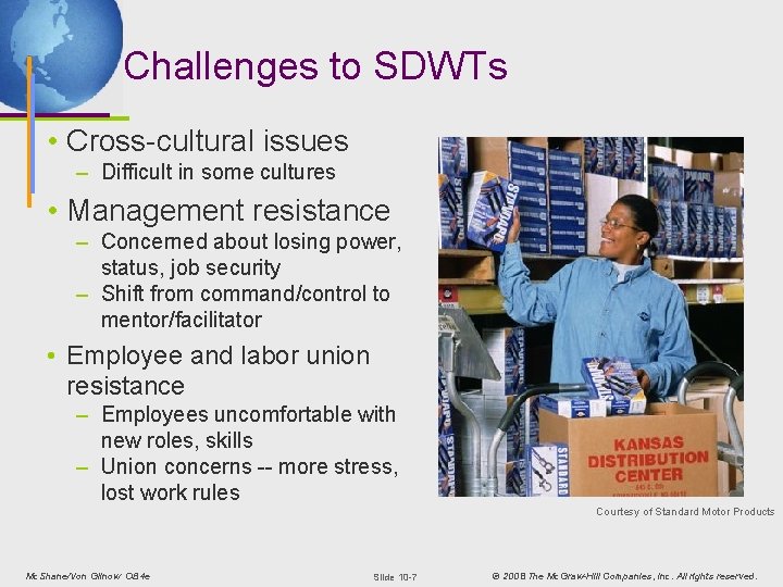 Challenges to SDWTs • Cross-cultural issues – Difficult in some cultures • Management resistance