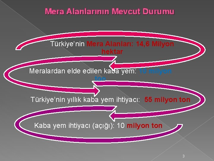 Mera Alanlarının Mevcut Durumu Türkiye’nin Mera Alanları: 14, 6 Milyon hektar Meralardan elde edilen