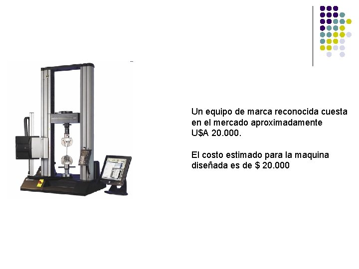 Un equipo de marca reconocida cuesta en el mercado aproximadamente U$A 20. 000. El