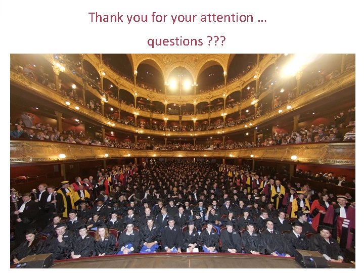 Thank you for your attention … questions ? ? ? Institut de formation doctorale