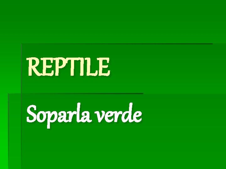 REPTILE Soparla verde 