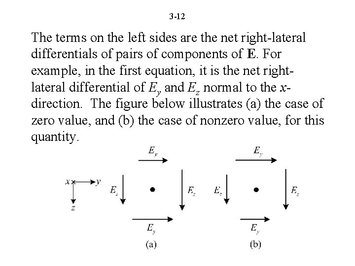 3 -12 The terms on the left sides are the net right-lateral differentials of