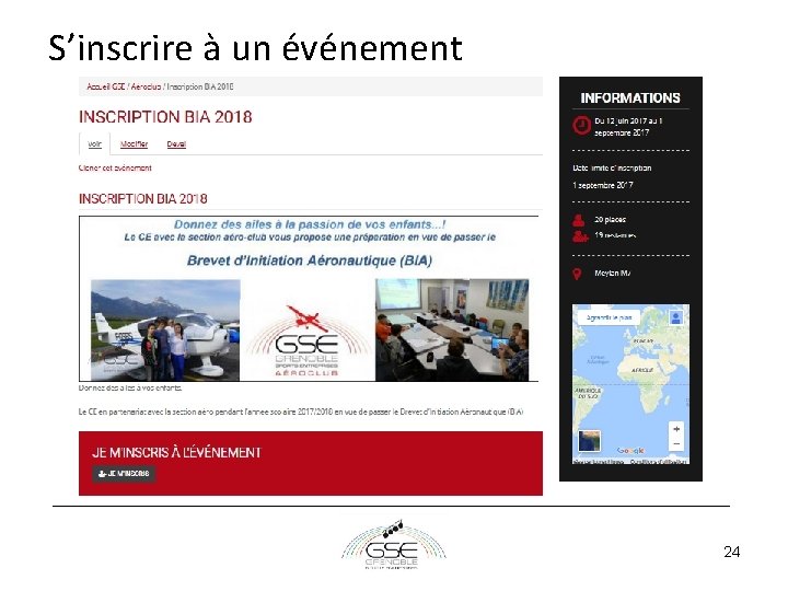 S’inscrire à un événement 24 S’inscrire à un événement 24