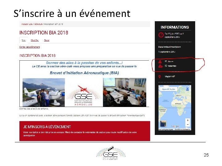 S’inscrire à un événement 25 S’inscrire à un événement 25